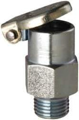 Gits - 5/16-32 Thread, Steel, Zinc Plated, Threaded One Piece, Straight Oil Hole Cover - 13/16" Drive Diam, 1/4" Drive Length, 27/32" Overall Height, 1/4" Thread Length, UNEF Thread - USA Tool & Supply