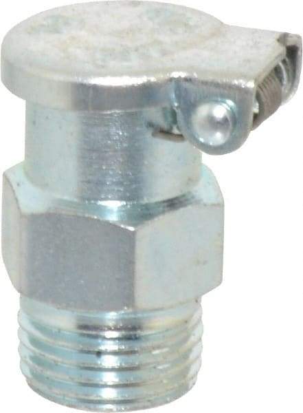 Gits - 1/8-27 Thread, Steel, Zinc Plated, Threaded One Piece, Straight Oil Hole Cover - 13/16" Drive Diam, 1/4" Drive Length, 13/16" Overall Height, 1/4" Thread Length, NPT Thread - USA Tool & Supply