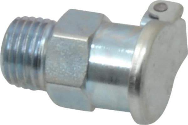 Gits - 1/4-18 Thread, Steel, Zinc Plated, Threaded One Piece, Straight Oil Hole Cover - 1-7/32" Drive Diam, 13/32" Drive Length, 1-5/32" Overall Height, 13/32" Thread Length, NPT Thread - USA Tool & Supply
