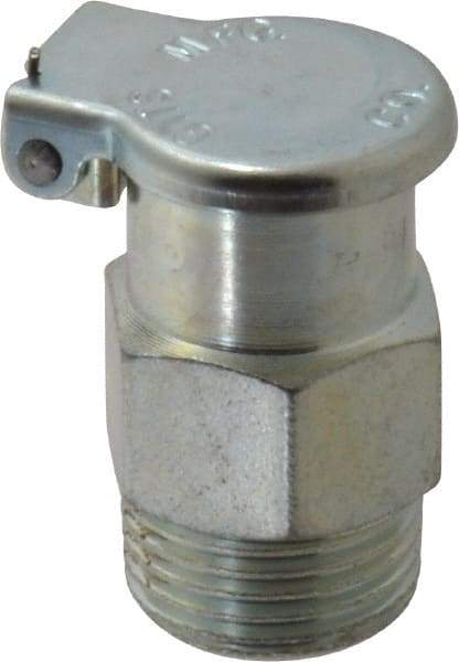 Gits - 3/8-18 Thread, Steel, Zinc Plated, Threaded One Piece, Straight Oil Hole Cover - 1-7/32" Drive Diam, 3/8" Drive Length, 1-9/32" Overall Height, 3/8" Thread Length, NPT Thread - USA Tool & Supply