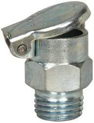 Gits - 1/4-18 Thread, Steel, Zinc Plated, Threaded One Piece, Low-Clearance Straight Oil Hole Cover - 1-7/32" Drive Diam, 3/8" Drive Length, 31/32" Overall Height, 3/8" Thread Length, NPT Thread - USA Tool & Supply
