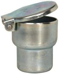 Gits - Steel, Zinc Plated, Shoulder Drive One Piece, Straight Oil Hole Cover - 1.253-1.255" Drive Diam, 1-1/4" Drive-In Hole Diam, 13/16" Drive Length, 1-11/16" Overall Height - USA Tool & Supply
