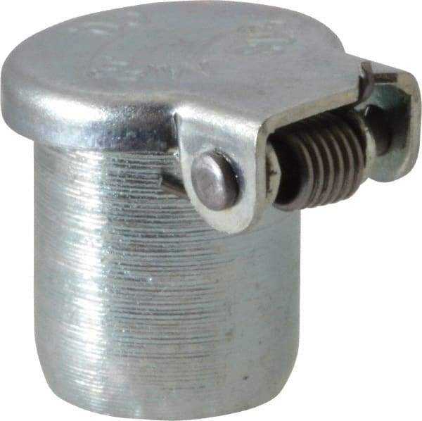 Gits - Steel, Zinc Plated, Plain Drive One Piece, Straight Oil Hole Cover - 0.378-0.380" Drive Diam, 3/8" Drive-In Hole Diam, 1/4" Drive Length, 1/2" Overall Height - USA Tool & Supply