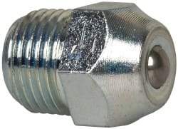 Gits - 1/8-27 Thread, Brass, Zinc Plated, Threaded One Piece, Ball Valve Oil Hole Cover - 17/32" Drive Diam, 9/16" Overall Height, 1/4" Thread Length, NPT Thread - USA Tool & Supply