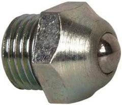 Gits - 5/16-32 Thread, Brass, Zinc Plated, Threaded One Piece, Ball Valve Oil Hole Cover - 15/32" Drive Diam, 15/32" Overall Height, 3/16" Thread Length, UNEF Thread - USA Tool & Supply