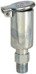 Gits - 5/32 Ounce Capacity, 1/8-27 Thread, Steel, Zinc Plated, Straight with Hex Body, Oil Cup - 2-5/32" High, 11/32" Thread Length, Wick Feed - USA Tool & Supply