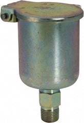Gits - 3/8 Ounce Capacity, 1/8-18 Thread, Steel, Zinc Plated, Straight with Hex Body, Oil Cup - 2-13/32" High, 3/8" Thread Length, Wick Feed - USA Tool & Supply