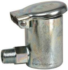 Gits - 3/16 Ounce Capacity, 1/8-27 Thread, Steel, Zinc Plated, Elbow with Hex Body, Oil Cup - 1-7/16" High, 3/8" Thread Length, Wick Feed - USA Tool & Supply