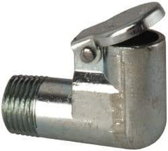 Gits - 1/8-27 Thread, Die Cast Zinc, Zinc Plated, Threaded One Piece, Elbow Oil Hole Cover - 1/4" Drive Diam, 25/32" Overall Height, 1/4" Thread Length, NPT Thread - USA Tool & Supply