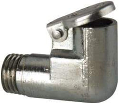 Gits - 3/8-24 Thread, Die Cast Zinc, Zinc Plated, Threaded One Piece, Elbow Oil Hole Cover - 1/4" Drive Diam, 1-3/32" Drive Length, 25/32" Overall Height, 1/4" Thread Length, UNF Thread - USA Tool & Supply