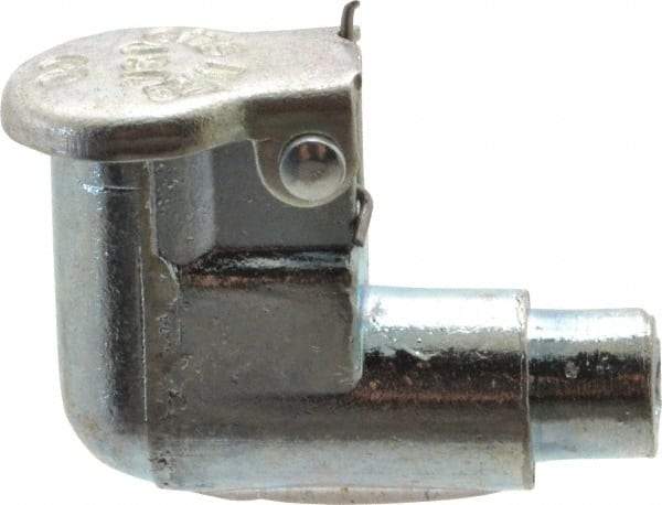 Gits - Die Cast Zinc, Zinc Plated, Plain Drive One Piece, Elbow Oil Hole Cover - 0.190-0.192" Drive Diam, 3/16" Drive-In Hole Diam, 5/32" Drive Length, 3/4" Overall Height - USA Tool & Supply