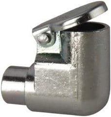 Gits - Die Cast Zinc, Zinc Plated, Plain Drive One Piece, Elbow Oil Hole Cover - 0.315-0.317" Drive Diam, 5/16" Drive-In Hole Diam, 1/4" Drive Length, 25/32" Overall Height - USA Tool & Supply