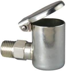 Gits - 1/4-18 Thread, Steel, Zinc Plated, Threaded One Piece, Elbow Oil Hole Cover - 2-1/2" Drive Diam, 7/16" Drive Length, 1-7/16" Overall Height, 7/16" Thread Length, NPT Thread - USA Tool & Supply