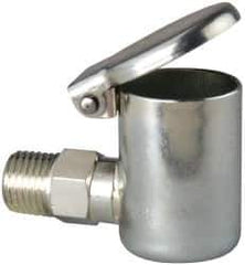 Gits - 1/4-18 Thread, Steel, Zinc Plated, Threaded One Piece, Elbow Oil Hole Cover - 2-1/2" Drive Diam, 7/16" Drive Length, 1-7/16" Overall Height, 7/16" Thread Length, NPT Thread - USA Tool & Supply