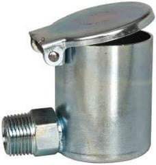 Gits - 3/8-18 Thread, Steel, Zinc Plated, Threaded One Piece, Elbow Oil Hole Cover - 4" Drive Diam, 7/16" Drive Length, 2-1/16" Overall Height, 7/16" Thread Length, NPT Thread - USA Tool & Supply