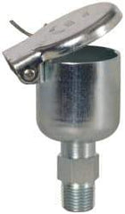 Gits - 11/32 Ounce Capacity, 1/8-27 Thread, Steel, Zinc Plated, Brazed Body Oil Cup - 1-29/32" High, 5/16" Thread Length, Gravity Feed - USA Tool & Supply