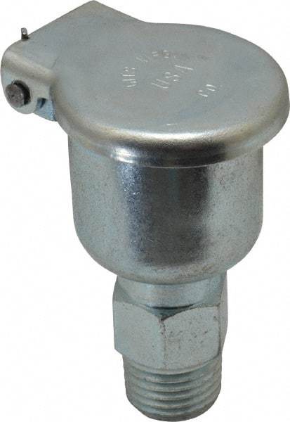 Gits - 11/32 Ounce Capacity, 1/4-18 Thread, Steel, Zinc Plated, Brazed Body Oil Cup - 2" High, 3/8" Thread Length, Gravity Feed - USA Tool & Supply