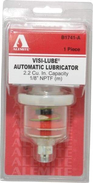 Alemite - 1.22 Ounce Reservoir Capacity, 1/8 NPTF Thread, Steel, Spring-Loaded, Grease Cup and Lubricator - -40 to 65.56°C Operating Temp, 0.15 to 0.24 Bar Operating Pressure - USA Tool & Supply
