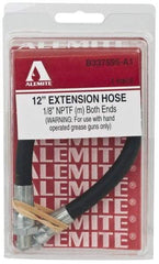 Alemite - 12" Long, 6,000 psi Operating Pressure, Thermoplastic Grease Gun Hose - 1/8 NPTF, 12,000 psi Burst Pressure - USA Tool & Supply