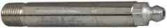 Alemite - Straight Head Angle, 1/8 PTF Carbon Steel Standard Grease Fitting - 3/8" Hex, 2-5/8" Overall Height, 2-3/16" Shank Length, 10,000 Operating psi, Zinc Plated Finish - USA Tool & Supply