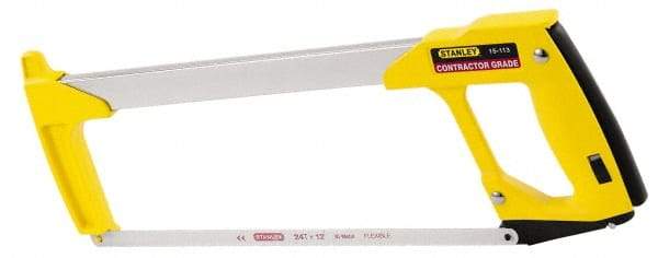 Stanley - 12" Hacksaw - 4-1/2" Throat Depth, Contoured Aluminum D-Style Handle - USA Tool & Supply