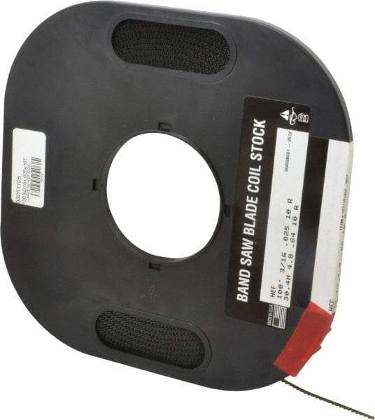 M.K. MORSE - 3/16" x 100' x 0.025" Carbon Steel Band Saw Blade Coil Stock - 10 TPI, Toothed Edge, Raker Set, Flexible Back, Constant Pitch, - USA Tool & Supply