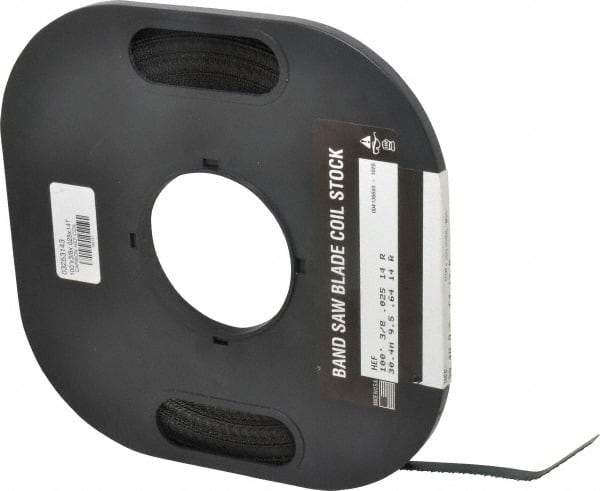 M.K. MORSE - 3/8" x 100' x 0.025" Carbon Steel Band Saw Blade Coil Stock - 14 TPI, Toothed Edge, Raker Set, Flexible Back, Constant Pitch, - USA Tool & Supply