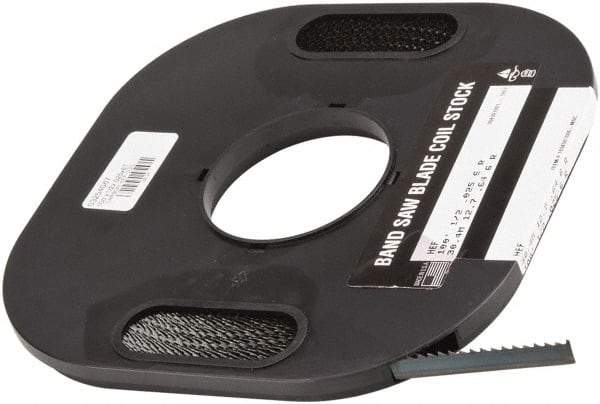 M.K. MORSE - 1/2" x 100' x 0.025" Carbon Steel Band Saw Blade Coil Stock - 6 TPI, Toothed Edge, Raker Set, Flexible Back, Constant Pitch, - USA Tool & Supply