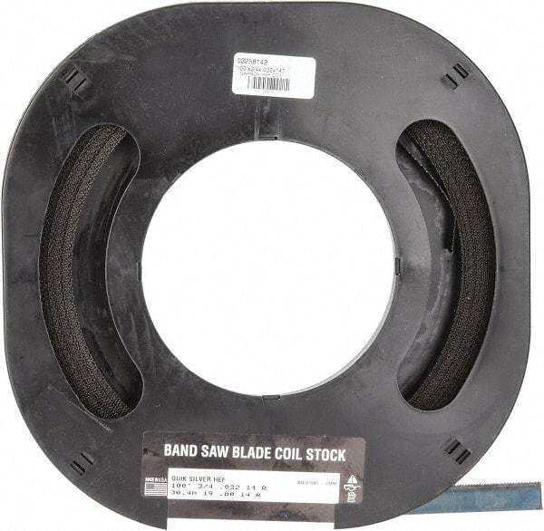 M.K. MORSE - 3/4" x 100' x 0.032" Carbon Steel Band Saw Blade Coil Stock - 14 TPI, Toothed Edge, Raker Set, Flexible Back, Constant Pitch, - USA Tool & Supply