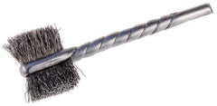 Osborn - 1-1/8" Diam Flat Steel Tube Brush - 0.005" Filament Diam, 5/8" Brush Length, 2-1/4" OAL, 1/8" Diam Shank - USA Tool & Supply