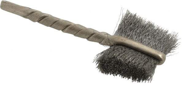 Osborn - 3/4" Diam Flat Steel Tube Brush - 0.003" Filament Diam, 5/8" Brush Length, 2-1/4" OAL, 1/8" Diam Shank - USA Tool & Supply