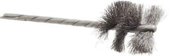 Osborn - 1" Diam Helical Steel Tube Brush - 0.005" Filament Diam, 1" Brush Length, 3-1/2" OAL, 1/8" Diam Shank - USA Tool & Supply