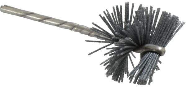 Osborn - 1-1/4" Diam Helical Nylon Tube Brush - 0.028" Filament Diam, 1" Brush Length, 3-1/2" OAL, 1/8" Diam Shank - USA Tool & Supply