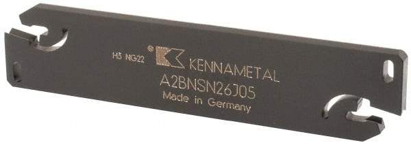 Kennametal - 1.0236" Blade Height, 0.1732" Blade Width, 4.3307" OAL, Neutral Cut, Double End Indexable Cut-Off Blade - 40mm Max Depth of Cut, A2BNSN Blade, A2 Cut-Off Series - USA Tool & Supply