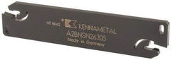 Kennametal - 1.0236" Blade Height, 0.1732" Blade Width, 4.3307" OAL, Neutral Cut, Double End Indexable Cut-Off Blade - 40mm Max Depth of Cut, A2BNSN Blade, A2 Cut-Off Series - USA Tool & Supply