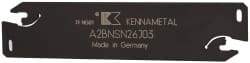 Kennametal - 1.0236" Blade Height, 0.0945" Blade Width, 4.3307" OAL, Neutral Cut, Double End Indexable Cut-Off Blade - 40mm Max Depth of Cut, A2BNSN Blade, A2 Cut-Off Series - USA Tool & Supply