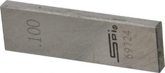 SPI - 0.1" Rectangular Steel Gage Block - Accuracy Grade 0, Includes NIST Traceability Certification - USA Tool & Supply