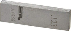 SPI - 0.123" Rectangular Steel Gage Block - Accuracy Grade 0, Includes NIST Traceability Certification - USA Tool & Supply