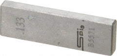 SPI - 0.133" Rectangular Steel Gage Block - Accuracy Grade 0, Includes NIST Traceability Certification - USA Tool & Supply