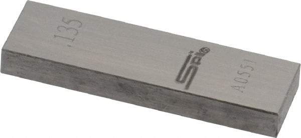 SPI - 0.135" Rectangular Steel Gage Block - Accuracy Grade 0, Includes NIST Traceability Certification - USA Tool & Supply