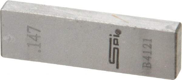 SPI - 0.147" Rectangular Steel Gage Block - Accuracy Grade 0, Includes NIST Traceability Certification - USA Tool & Supply