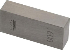 SPI - 0.6" Rectangular Steel Gage Block - Accuracy Grade 0, Includes NIST Traceability Certification - USA Tool & Supply