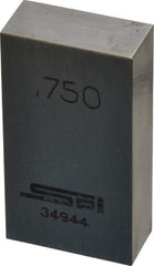 SPI - 0.75" Rectangular Steel Gage Block - Accuracy Grade 0, Includes NIST Traceability Certification - USA Tool & Supply