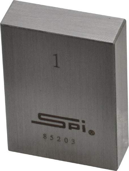 SPI - 1" Rectangular Steel Gage Block - Accuracy Grade 0, Includes NIST Traceability Certification - USA Tool & Supply