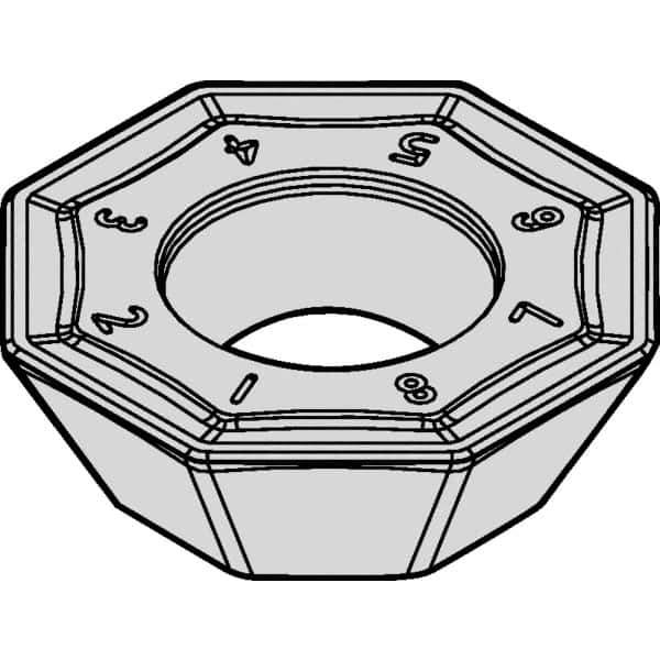 Kennametal - OFKT64 GB Grade KCSM30 Carbide Milling Insert - TiAlN Finish, 0.2362" Thick, 0.7362" Inscribed Circle, 1.2mm Corner Radius - USA Tool & Supply