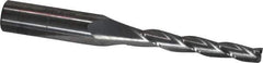SGS - 1° Taper Angle per Side, 1/4" Small End Diam, 2" LOC, Solid Carbide 3 Flute Tapered Square End Mill - 4" OAL, 1/2" Shank Diam, Spiral Flute, 28° Helix - USA Tool & Supply