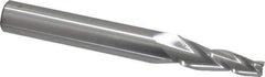 SGS - 5° Taper Angle per Side, 1/4" Small End Diam, 1-1/4" LOC, Solid Carbide 3 Flute Tapered Square End Mill - 4" OAL, 1/2" Shank Diam, Spiral Flute, 28° Helix - USA Tool & Supply