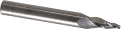 SGS - 10° Taper Angle per Side, 1/8" Small End Diam, 1" LOC, Solid Carbide 3 Flute Tapered Square End Mill - 4" OAL, 1/2" Shank Diam, Spiral Flute, 28° Helix - USA Tool & Supply