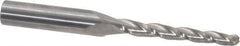 SGS - 1° Taper Angle per Side, 3/16" Small End Diam, 1-3/4" LOC, Solid Carbide 3 Flute Tapered Ball End Mill - 3-1/2" OAL, 3/8" Shank Diam, Spiral Flute, 28° Helix - USA Tool & Supply
