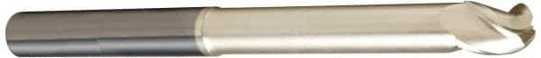Accupro - 1" Diam, 1-1/4" LOC, 3 Flute Solid Carbide Ball End Mill - ZrN Finish, Single End, 5" OAL, 1" Shank Diam, Spiral Flute - USA Tool & Supply